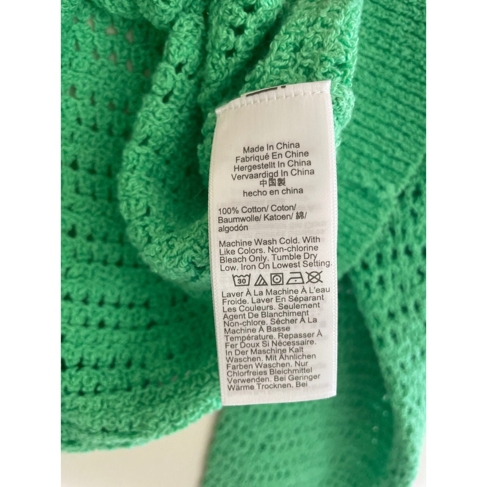 J.Crew Women Green Crochet Cotton Crewneck Sweater CB900 Size M NEW - Picture 4 of 10